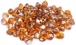 1'' High Luster Reflective Tempered Pink Champagne Fire Glass Diamonds Rock For Fire Pit, Fireplace, 10 LBS Kit