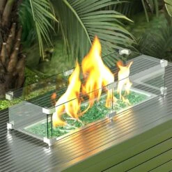 10 Pounds 1/2'' Emerald Green Tempered Fire Glass Rocks For Fire Pit For Gas Fireplace, Safe For Outdoors And Indoors Decoration -Cheap Grill Store 811Dk2 eXWL. AC SL1500