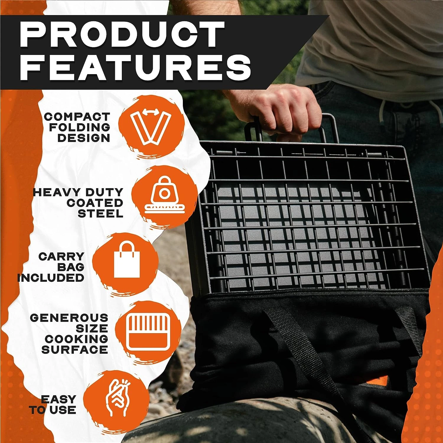 Campfire Swivel Grill Grate Fully Adjustable Fire Pit Grill Grate Over Fire Pit Grill Grate & Camp Fire Cooking Rack 8 Campfire Swivel Grill Grate Fully Adjustable Fire Pit Grill Grate Over Fire Pit Grill Grate & Camp Fire Cooking Rack - Image 6