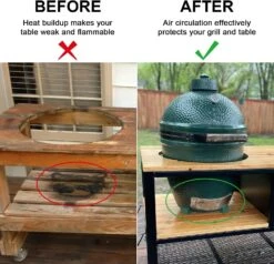 Ceramic Grill Feet & Chimney Vent Cap For Big Green Egg BGE Small, Medium, Large, XLarge Kamado Ceramic Egg Charcoal Grills -Cheap Grill Store 816bHD 9pwL. AC SL1500