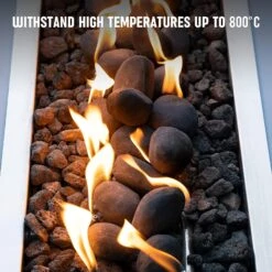 24pcs Black Light Weight Ceramic Fiber Pebble Stones For Indoor, Gas Inserts, Ventless, Vent Free, Electric, Outdoor Fireplaces And Fire Pits -Cheap Grill Store 817RBE0cBnL. AC SL1500