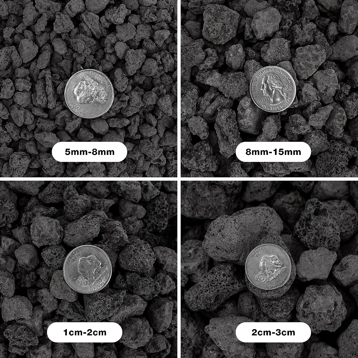 Black Lava Rock 10 Pounds 0.3-0.6'' Volcanic Lava Stones For Indoor Outdoor Fire Pits Fireplaces Gas Grill And Landscaping 4 Black Lava Rock 10 Pounds 0.3-0.6'' Volcanic Lava Stones For Indoor Outdoor Fire Pits Fireplaces Gas Grill And Landscaping - Image 2