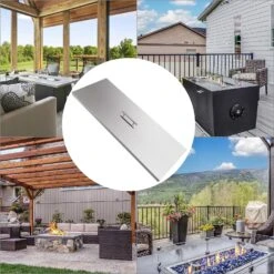 33" X 13" Rectangular Fire Pit Burner Pan Lid Cover Fits 30 X 10 Inch Drop-in Fire Pit Burner Pan -Cheap Grill Store 817b EFM zL. AC SL1500