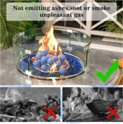 3 Inch Blue Round Ceramic Fire Balls For Fire Pit, Tempered Fire Stones For Natural Or Propane Fireplace, Set Of 15 Reusable Fireballs -Cheap Grill Store 818NSxniqxL. AC SL1500