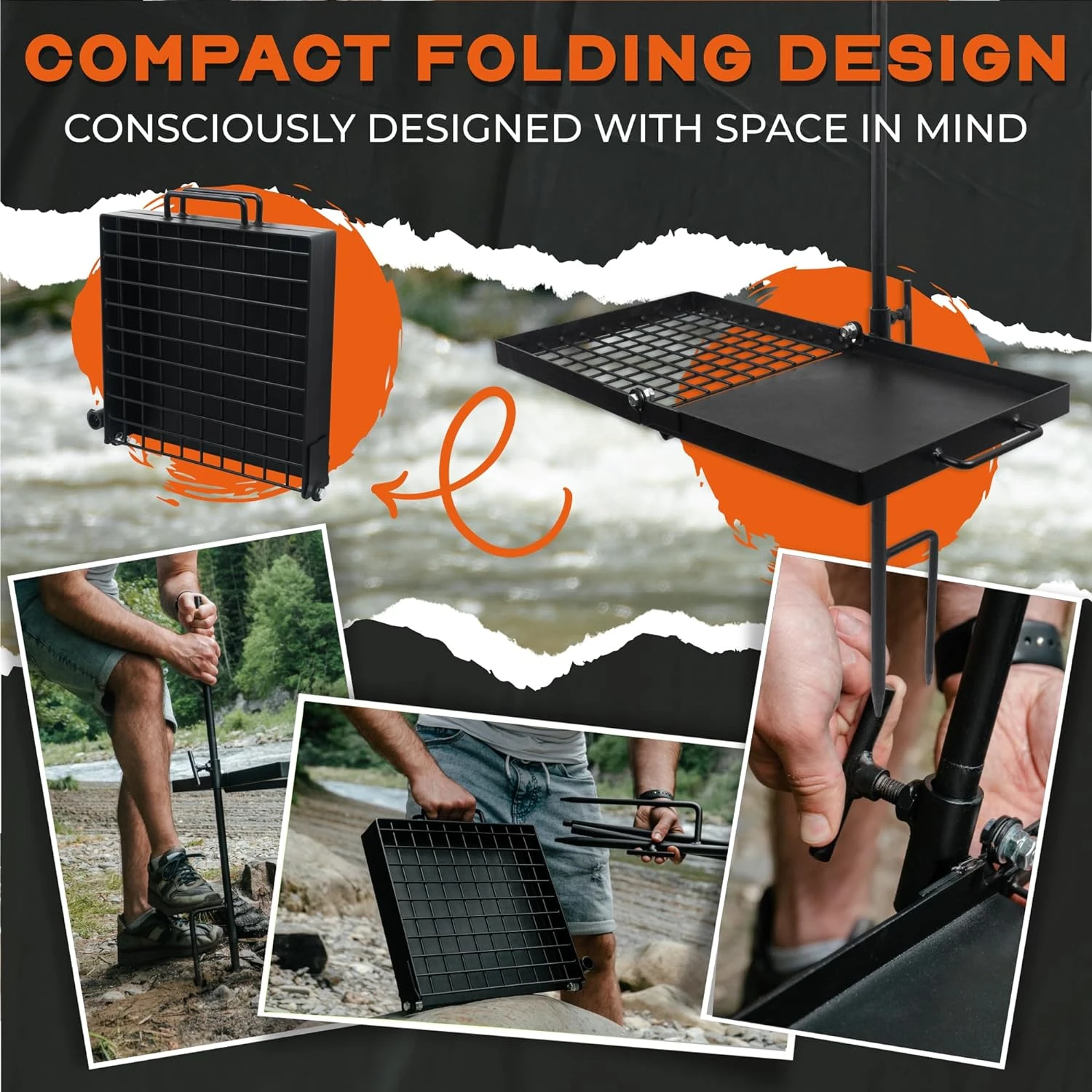 Campfire Swivel Grill Grate Fully Adjustable Fire Pit Grill Grate Over Fire Pit Grill Grate & Camp Fire Cooking Rack 4 Campfire Swivel Grill Grate Fully Adjustable Fire Pit Grill Grate Over Fire Pit Grill Grate & Camp Fire Cooking Rack - Image 2