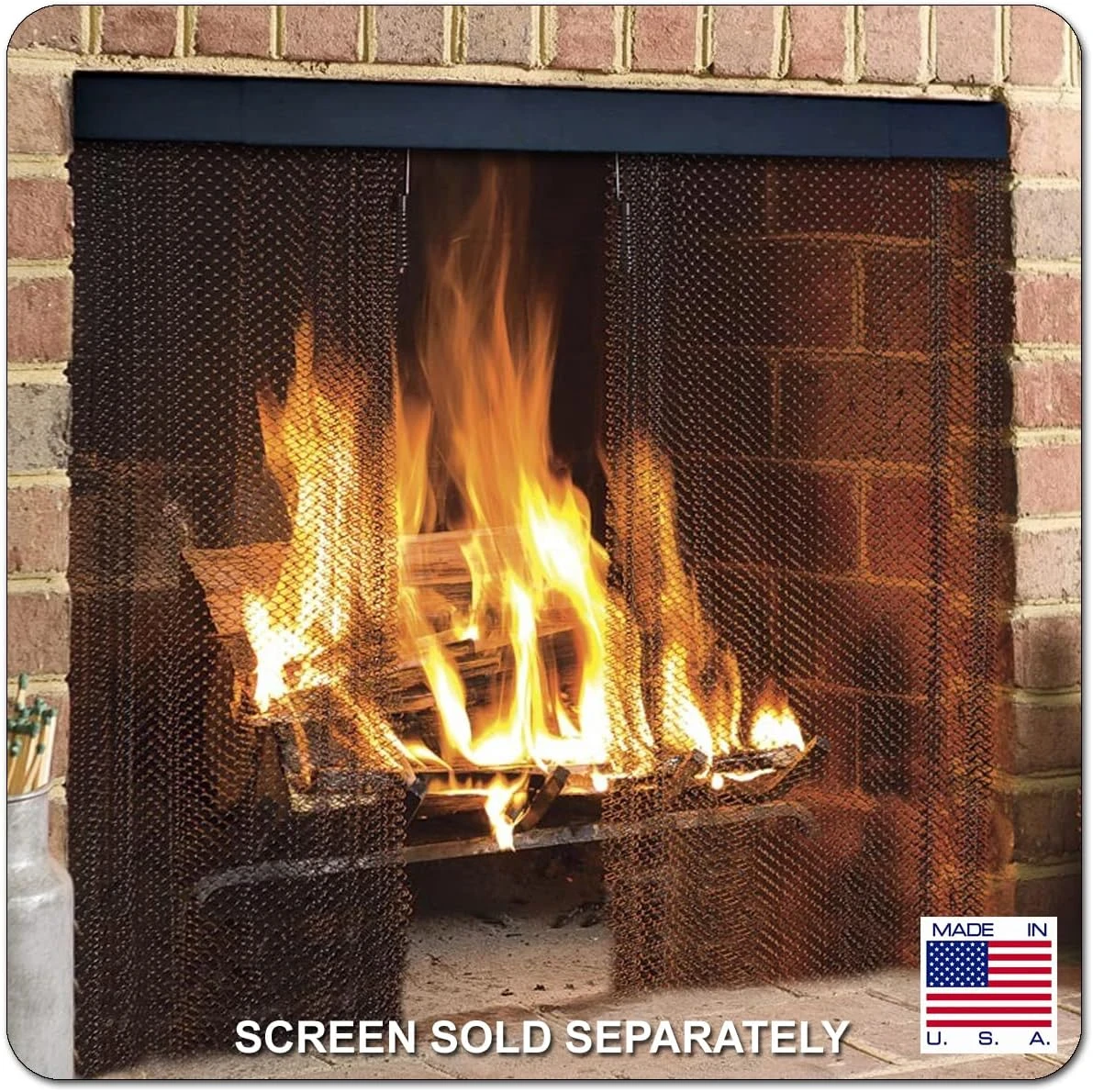 36-48 Inch Black Adjustable Rod And Valance Kit For Masonry Fireplace Spark Screens 4 36-48 Inch Black Adjustable Rod And Valance Kit For Masonry Fireplace Spark Screens - Image 2