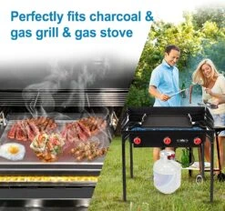 Nonstick Coating Cooking Griddle For Gas Grill, 25"x16” Griddle Plate Insert For Gas Stove, Grills, Flat Griddle Top Plate For Grilling -Cheap Grill Store 81ABJk4HOfL. AC SL1500