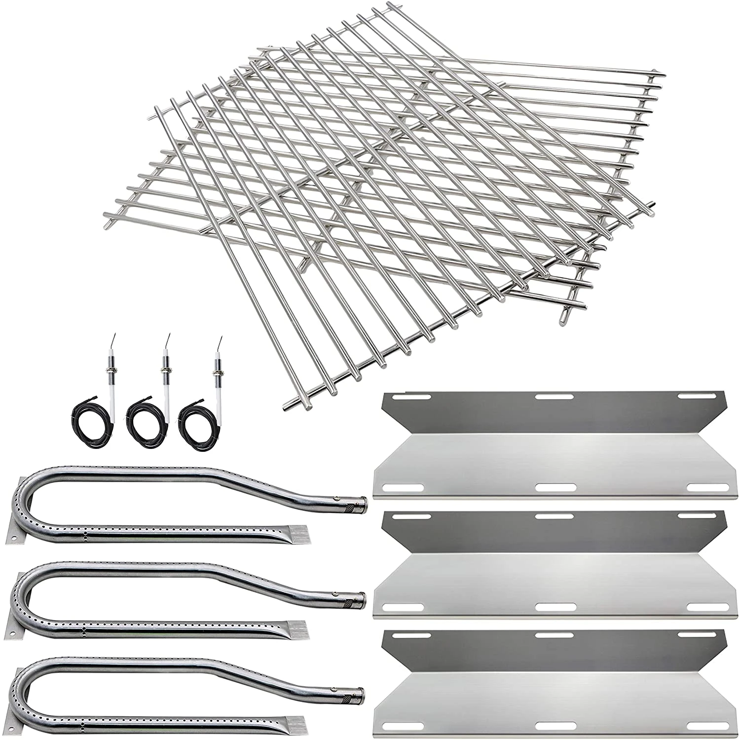 BBQ Repair Kit For Jenn Air 720-0336, Burners, Heat Plates, Grates, Igniters Replacement Set 3 BBQ Repair Kit For Jenn Air 720-0336, Burners, Heat Plates, Grates, Igniters Replacement Set