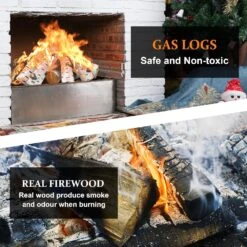 6Pcs Gas Fireplace Ceramic Fiber Fake Wood Logs Set For Gas Fireplace, Indoor Inserts, Outdoor Firebowl, Fire Pits, Vented, Linear Fire Pits -Cheap Grill Store 81Blq53XQRL. AC SL1500