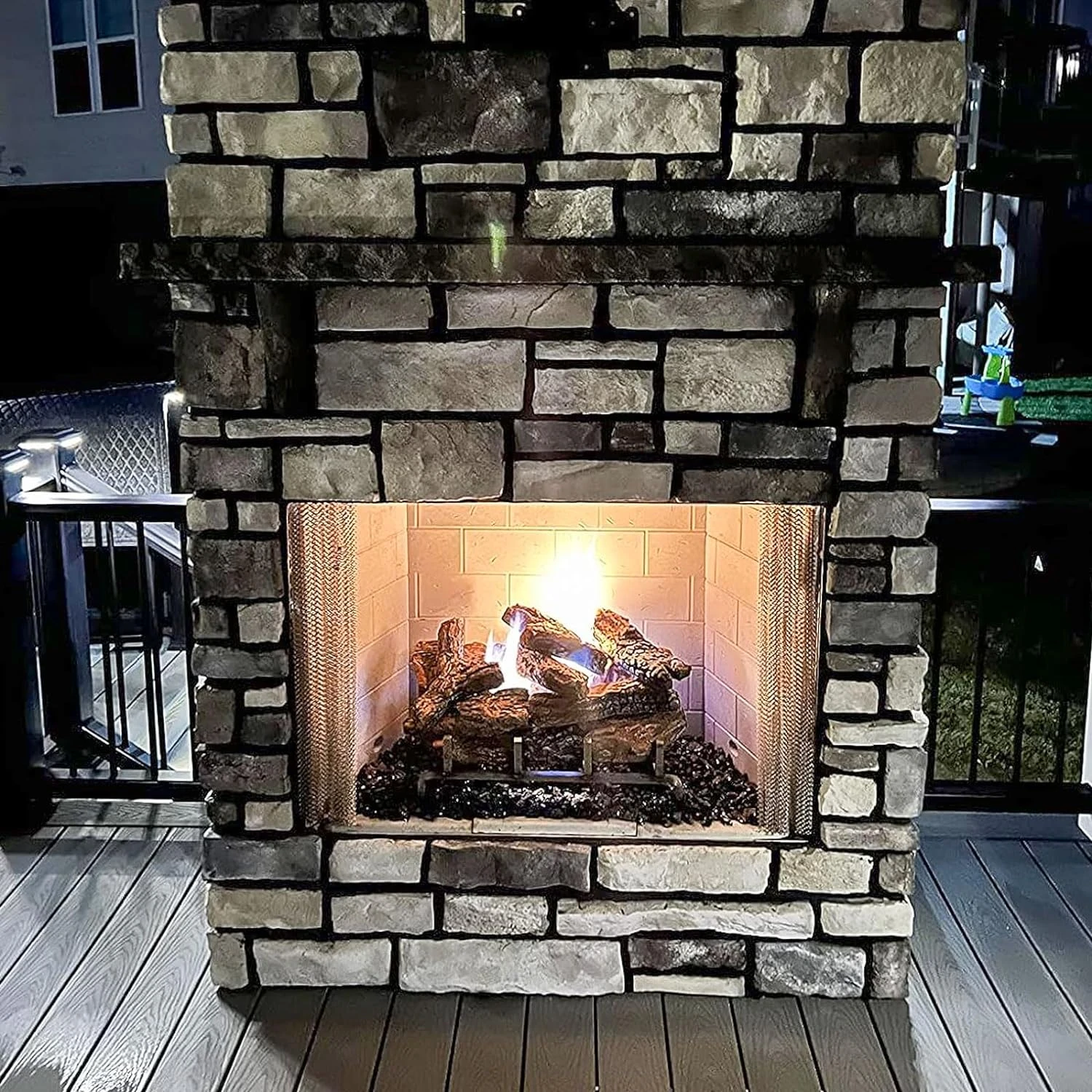 10 Pounds 1/2 Inch Onyx Black Tempered Fire Glass Rocks For Fire Pit For Natural Or Propane Fireplace, Safe For Outdoors And Indoors Decoration 7 10 Pounds 1/2 Inch Onyx Black Tempered Fire Glass Rocks For Fire Pit For Natural Or Propane Fireplace, Safe For Outdoors And Indoors Decoration - Image 5