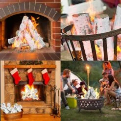 7 Pcs Fake Wood Gas Fireplace Logs, Ceramic White Birch Wood Logs For Gas Fireplace, Firebowl, Vented, Propane, Gel, Ethanol, Electric Fire Pits -Cheap Grill Store 81DO3kAdIUL. AC SL1500