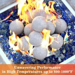 4 Inch Gray Round Ceramic Fire Balls For Fire Pit, Tempered Fire Stones For Natural Or Propane Fireplace, Set Of 12 Reusable Fireballs -Cheap Grill Store 81DyS8U6RWL. AC SL1500