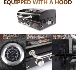 22 Inch Propane 2 Burner Portable Table Top Griddle BBQ Grill With Hood For Outdoor Cooking Camping Or Tailgating Etc, Kit With Carry Bag -Cheap Grill Store 81EfSWgDP L. AC SL1500