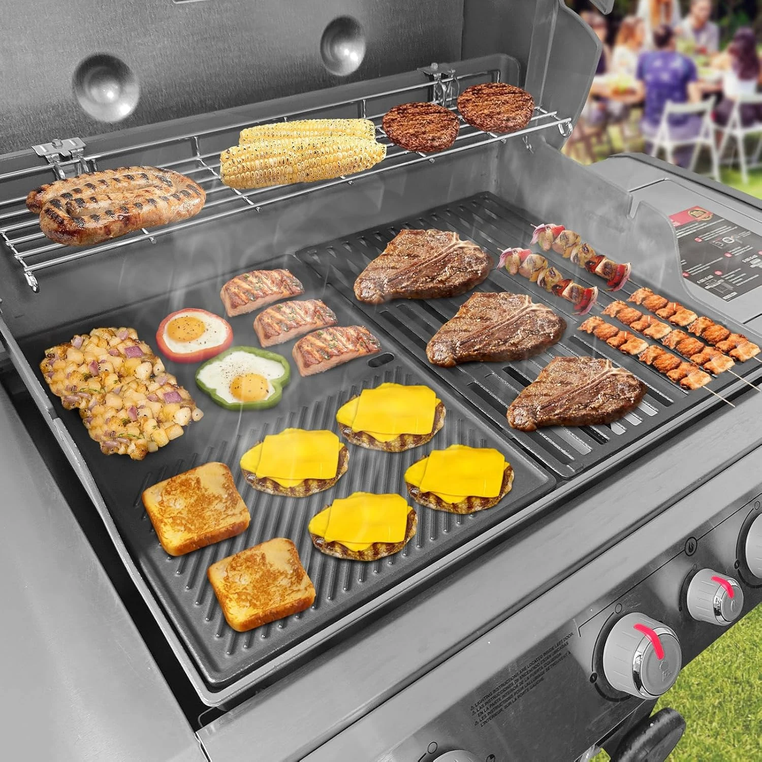 Reversible Cast Iron Griddle Plate For Weber Genesis II 300 And Genesis II LX 300 Series Grills, Genesis 2 E310/S310/E315/E335 Grills 7 Reversible Cast Iron Griddle Plate For Weber Genesis II 300 And Genesis II LX 300 Series Grills, Genesis 2 E310/S310/E315/E335 Grills - Image 5