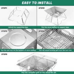 17.1x17.1x12.2in Folding Camping Fire Pit Portable Campfire Grill With Legs For Picnics, Backpacking, Outdoor With Carrying Bag And Kitchen Tongs -Cheap Grill Store 81FAlGsVWkL. AC SL1500