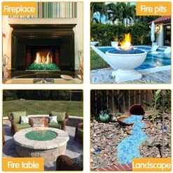 10 LBS 1/2'' Fire Glass Beads White Blue Copper Reflective Tempered Fire Rocks Beads For Fire Pits, Fireplace And Fire Bowl -Cheap Grill Store 81FHdjl1N2L. AC SL1500 6