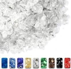 10 Pounds 1/2'' Clear Tempered Fire Glass Rocks For Fire Pit For Gas Fireplace, Safe For Outdoors And Indoors Decoration