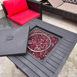 10 Pounds 1/2'' Wine Red Tempered Fire Glass Rocks For Fire Pit For Gas Fireplace, Safe For Outdoors And Indoors Decoration -Cheap Grill Store 81FoZo nCVL. AC SL1500