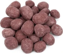 24pcs Brick Red Light Weight Ceramic Fiber Pebble Stones For Indoor, Gas Inserts, Ventless, Vent Free, Electric, Outdoor Fireplaces And Fire Pits