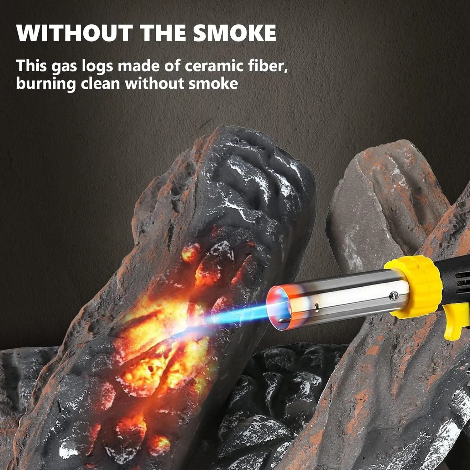 5Pcs Ceramic Wood Fake FireLogs For Indoor Gas Inserts, Ventless & Vented, Propane, Gel, Ethanol, Electric Or Outdoor Fireplaces & Fire Pits 7 5Pcs Ceramic Wood Fake FireLogs For Indoor Gas Inserts, Ventless & Vented, Propane, Gel, Ethanol, Electric Or Outdoor Fireplaces & Fire Pits - Image 5