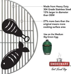 16 Inch Cooking Grill Grate Fits Medium Big Green Egg Kamado Ceramic Grill -Cheap Grill Store 81HUzMf SRL. AC SL1500