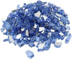1/2'' Patio Heaters Fire Glass Reflective Tempered Pacific Blue Fire Rock For Fire Pits, Fireplace -Cheap Grill Store 81K 0UnwVOL. AC SL1500