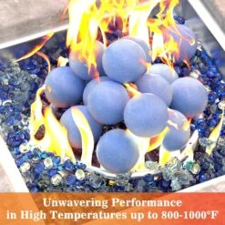 3 Inch Blue Round Ceramic Fire Balls For Fire Pit, Tempered Fire Stones For Natural Or Propane Fireplace, Set Of 15 Reusable Fireballs -Cheap Grill Store 81Lerjk1Q7L. AC SL1500