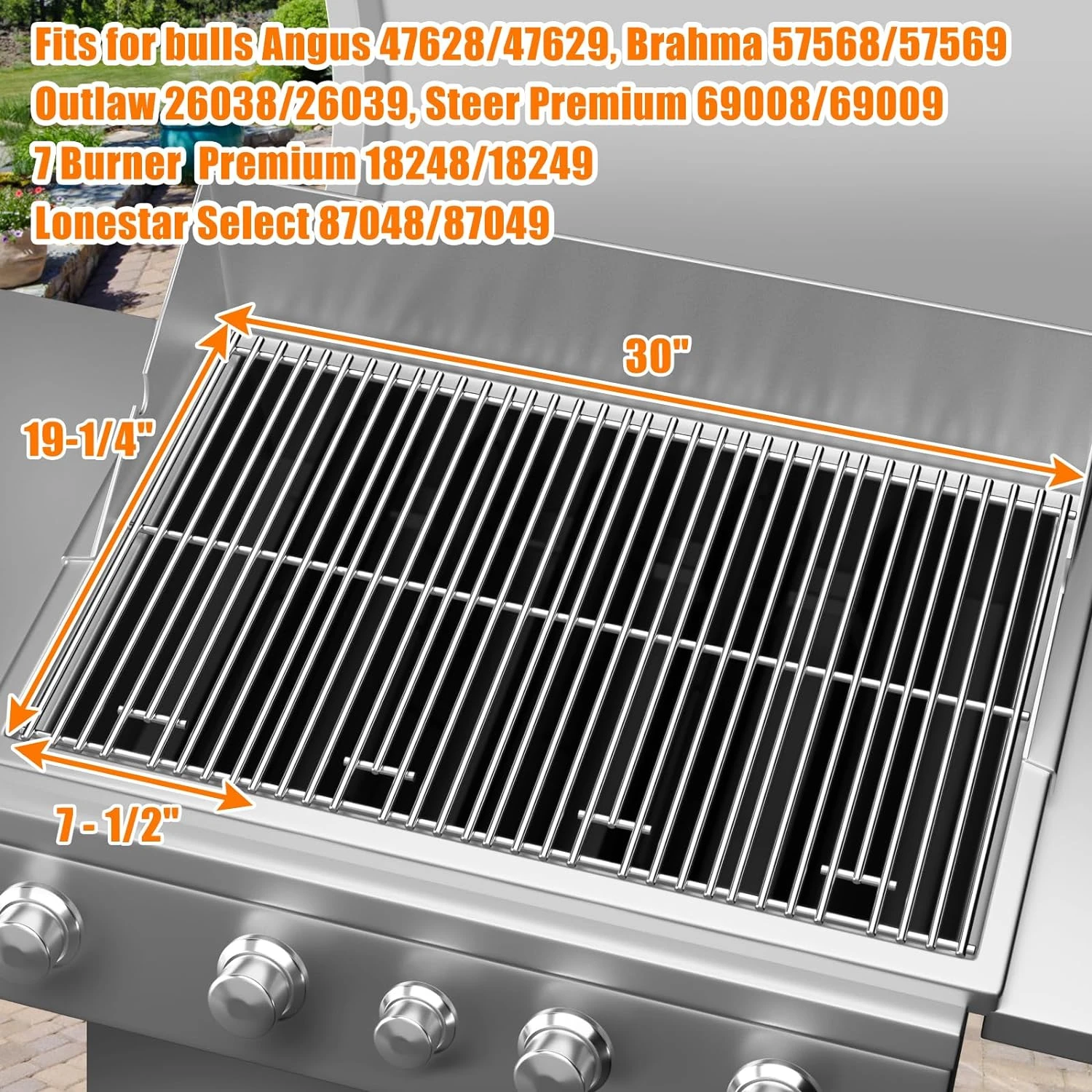 Cooking Grates Kit For Bull Angus, Brahma, Outlaw, Steer Premium, Lonestar Select, 7 Burner Premium Series Gas Grills 5 Cooking Grates Kit For Bull Angus, Brahma, Outlaw, Steer Premium, Lonestar Select, 7 Burner Premium Series Gas Grills - Image 3