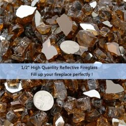 1/2'' Patio Heaters Copper Fire Glass Reflective Tempered Fire Rocks For Fire Pits, Fireplace And Fire Bowl -Cheap Grill Store 81NPSYu1 L. AC SL1500