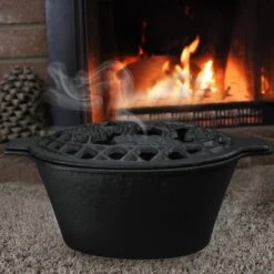 2.3 Quart Capacity Cast Iron Wolf Lattice Top Rust Resistant Woodstove Steamer Fireplace Stove Humidifiers -Cheap Grill Store 81Ny7fqI50L. AC SL1500