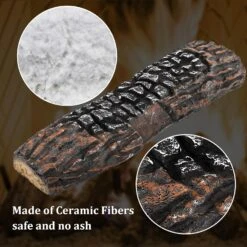 10 Pcs Gas Fireplace Decor Logs With 6 Oz Glowing Embers Set, Inserts Rock Wool And Faux Ceramic Logs For Ventless & Vented, Lp & Ng Gas Fire Pits -Cheap Grill Store 81PKdbCVA L. AC SL1500