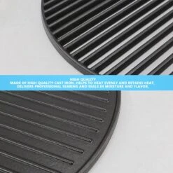 18 Inch Half Moon Cooking Grate And Half Moon Reversible Griddle For Kamado Joe Classic Joe Large Big Green Egg Kamado Grills -Cheap Grill Store 81QDWr03TGL. AC SL1500