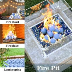 3 Inch Blue Round Ceramic Fire Balls For Fire Pit, Tempered Fire Stones For Natural Or Propane Fireplace, Set Of 15 Reusable Fireballs -Cheap Grill Store 81QK FRHsfL. AC SL1500