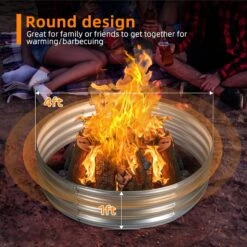 48 Inch Campfire Ring, Galvanized Fire Pit Ring For Outside Wood-Burning Fire Pit, Heavy Duty Steel FirePit In-Ground For Backyard, Camping -Cheap Grill Store 81UlqAs9pKL. AC SL1500