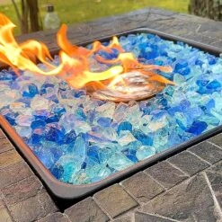 10 Pounds 1/2'' Bahama Blend Tempered Fire Glass Rocks For Fire Pit For Gas Fireplace, Safe For Outdoors And Indoors Decoration -Cheap Grill Store 81VEK8vyZVL. AC SL1500