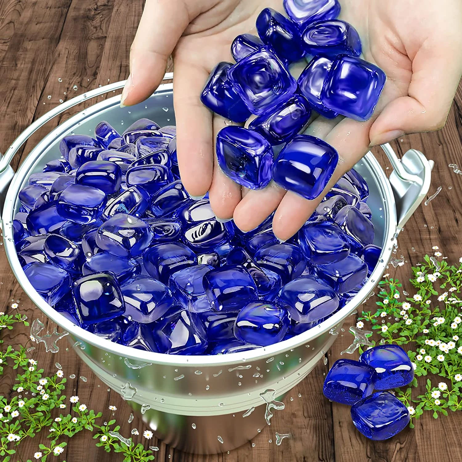 Cobalt Blue Fire Glass Cubes Tempered Rocks For Fire Pit, 10 Pounds 1/2 Inch For Natural Or Propane Fireplace 5 Cobalt Blue Fire Glass Cubes Tempered Rocks For Fire Pit, 10 Pounds 1/2 Inch For Natural Or Propane Fireplace - Image 3
