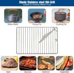 Portable Swivel Campfire Grill Grate Lightweight Stainless Steel Grill Grate Over Fire Pit With Carrying Bag For Outdoor Camping BBQ -Cheap Grill Store 81WnsMl7cFL. AC SL1500