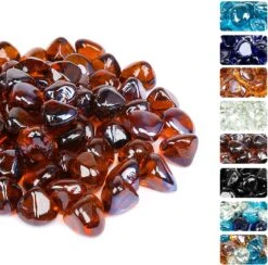 Amber Fire Glass Diamonds Luster Reflective Tempered Rocks For Fire Pit, 10 Pounds 1 Inch For Natural Or Propane Fireplace -Cheap Grill Store 81XfkYzataL. AC SL1500