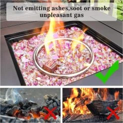 10 Pounds 1/2 Inch Pink Tempered Fire Glass Rocks For Fire Pit For Gas Fireplace, Safe For Outdoors And Indoors Decoration -Cheap Grill Store 81Y0boAY29L. AC SL1500