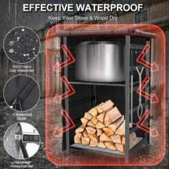 53-Inch Storage Cabinet Station For Solo Stove Yukon/Bonfire/Ranger And Other Fire Pit Accessories, With Adjustable Firewood Storage Racks & Cover 9 53-Inch Storage Cabinet Station For Solo Stove Yukon/Bonfire/Ranger And Other Fire Pit Accessories, With Adjustable Firewood Storage Racks & Cover -Cheap Grill Store 81ZQfBJWz3L. AC SL1500