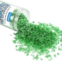 Emerald Green Crushed Fire Glass Reflective Tempered Pebbles Gravel Marbles For Crafts Resin Art, Garden Decoration, Fireplace, 2 Pounds Jar 3-6mm -Cheap Grill Store 81aVxQVCVBL. AC SL1500