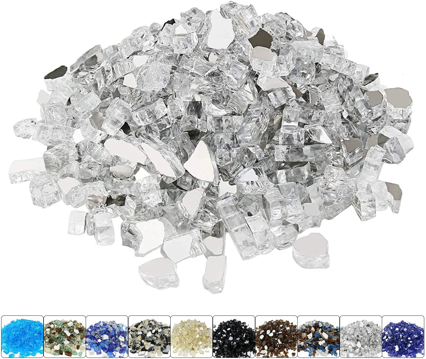 10 LBS 1/2'' Ultra White Fire Glass Reflective Tempered Fire Rocks For Fire Pits, Fireplace And Fire Bowl 3 10 LBS 1/2'' Ultra White Fire Glass Reflective Tempered Fire Rocks For Fire Pits, Fireplace And Fire Bowl