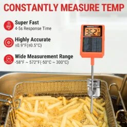 8" Long Probe Instant Read Meat Thermometer For Grilling Smoker BBQ Deep Fry Oil Thermometer, Waterproof Digital Candy Thermometer -Cheap Grill Store 81c3qbnNOBL. SL1500