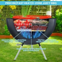 Cast Iron 3-in-1 Grill Pan For Weber 22" Kettle Grills, Searing, Griddle & Drip Pan For Slow 'N Sear & Similar Grills, Pre-Seasoned, Rust-Proof -Cheap Grill Store 81cWp1uH4GL. AC SL1500 1