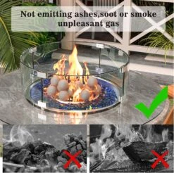 4 Inch Gray Round Ceramic Fire Balls For Fire Pit, Tempered Fire Stones For Natural Or Propane Fireplace, Set Of 12 Reusable Fireballs -Cheap Grill Store 81d5WVqhvwL. AC SL1500