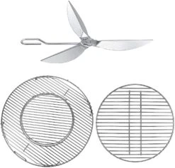 Grates & Cleaning System For 22'' Weber Charcoal Kettles, 8835 + 7441+7444 Grills Replacement Parts