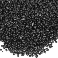 2 Lbs Jar 3-6mm Onyx Black Round Crushed Fire Pit Glass Glitter Glass Pebbles Gravel Stone For Crafts Resin Art, Garden Decoration, Fireplace
