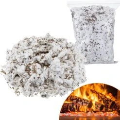 12Oz Glowing Embers Rock Wool Mixed With Vermiculite Crackling Ash For Realistic Fake Coals For Indoor Vented Gas Fireplace Fire Pit Stoves Insert