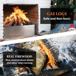 16" Large Gas Fireplace Ceramic Wood Logs And Ceramic Pine Corns Set For Firebowl, Vented, Propane, Electric Gas Fire Pits, Fireplace Decorative -Cheap Grill Store 81gyu IBSJL. AC SL1500