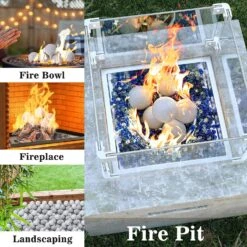 5 Inch Gray Round Ceramic Fire Balls For Fire Pit, Tempered Fire Stones For Natural Or Propane Fireplace, Set Of 6 Reusable Fireballs -Cheap Grill Store 81h23HjwQFL. AC SL1500